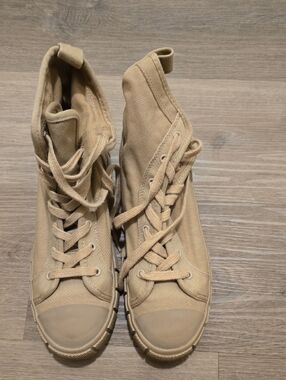 Zara Canvas High Top Boot